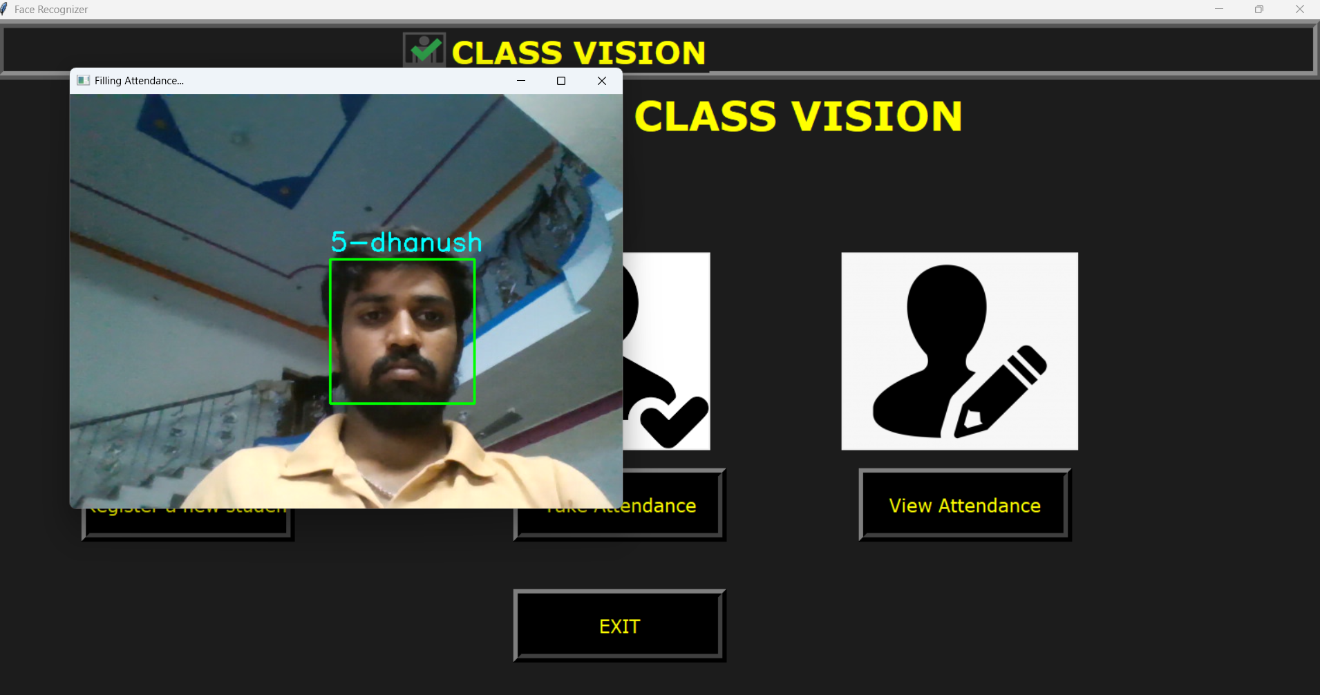 Class Vision AI attendance system using face recognition